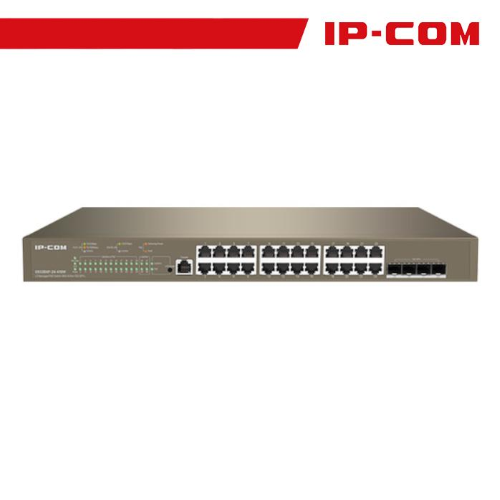 IP-COM G5328XP-24-410W SWITCH GESTITO L3 24 PORTE ETHERNET 10/100/1000 BASE-T PoE - 4 PORTE SFP+ 10G BASE-X - 3 PORTE UPLINK 10G